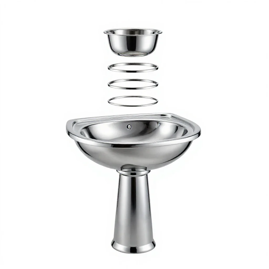Pedestal sink isolated on a white background