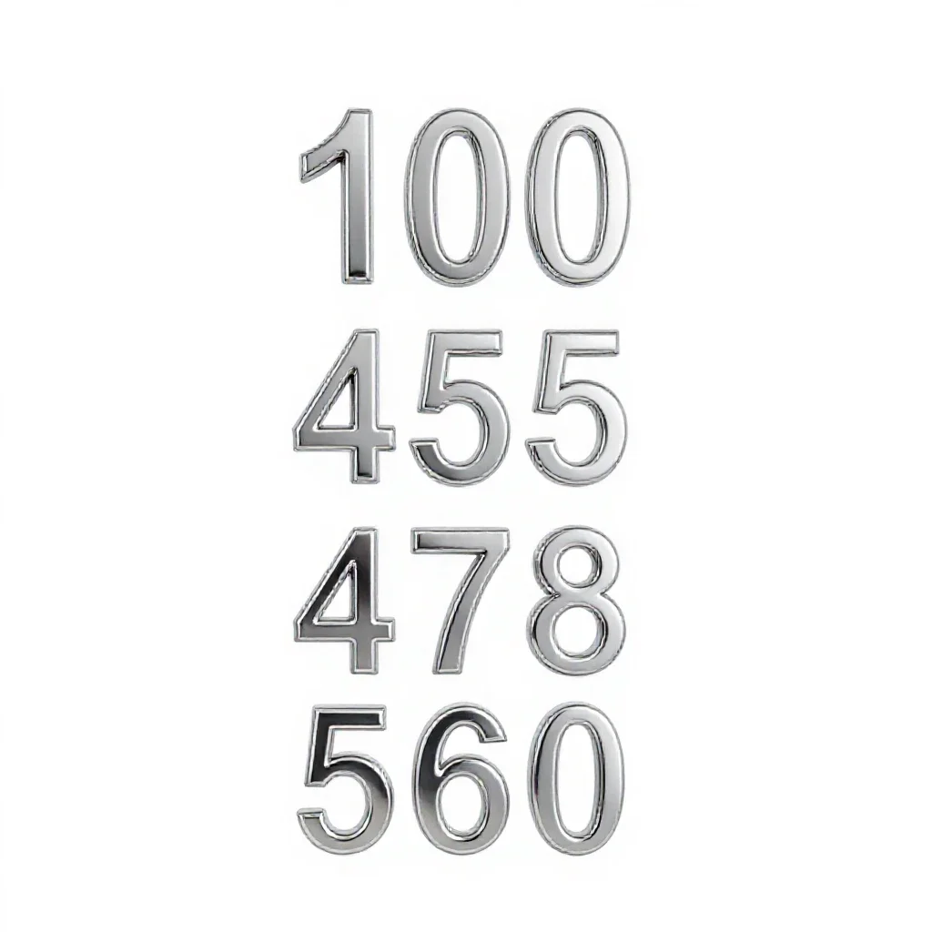 Set of house numbers isolated on a white background