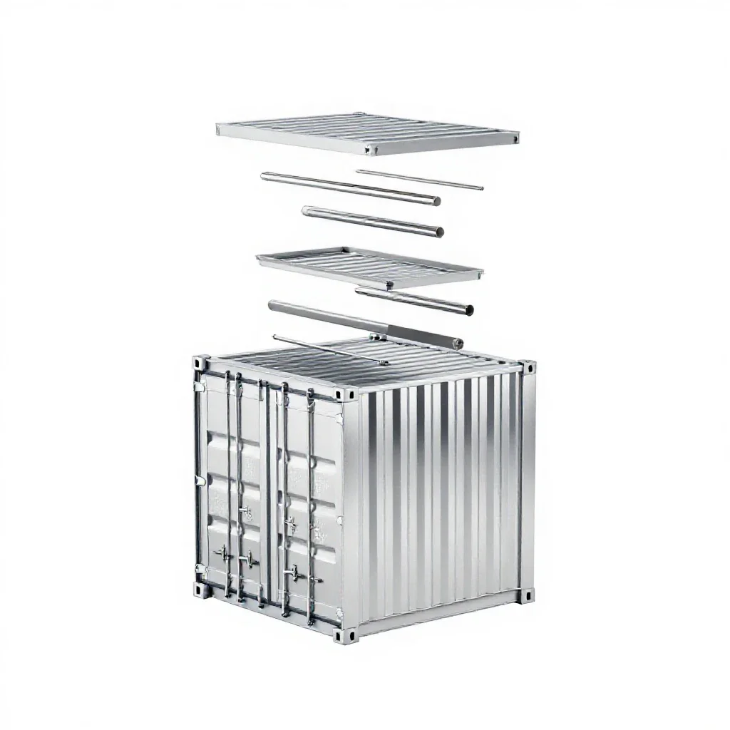 Shipping container home module isolated on a white background