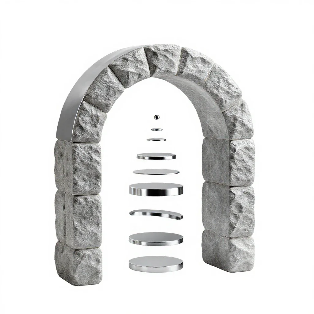 Stone arch keystone isolated on a white background