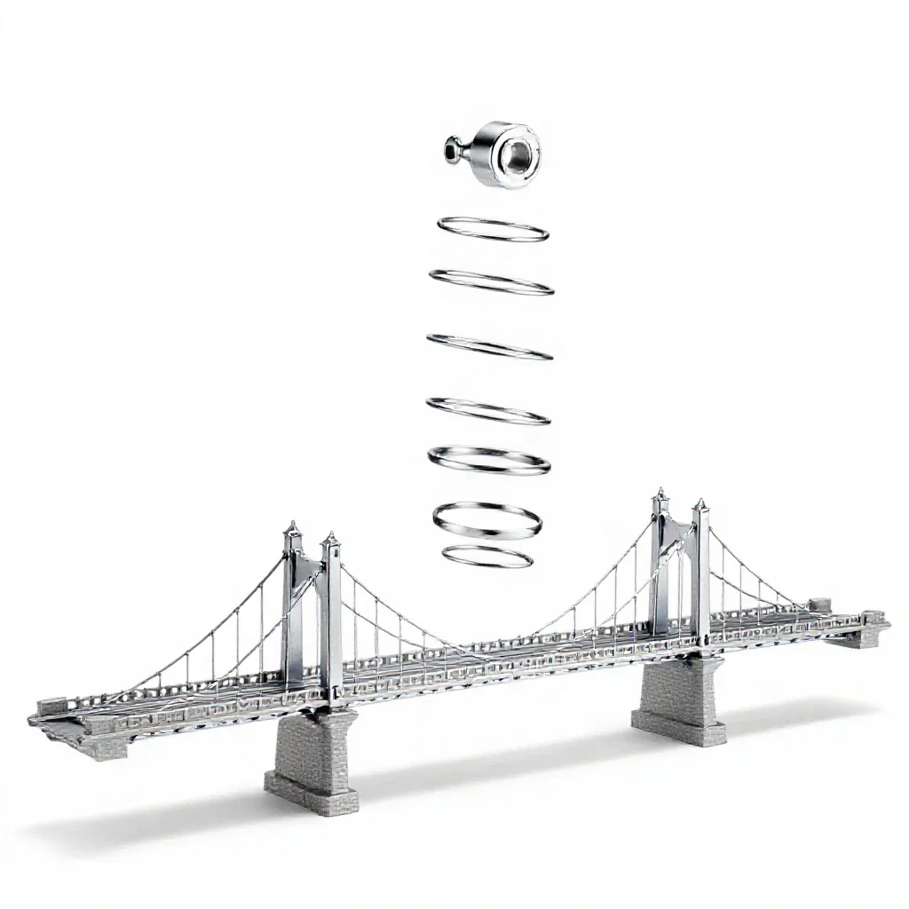 Stone bridge model isolated on a white background