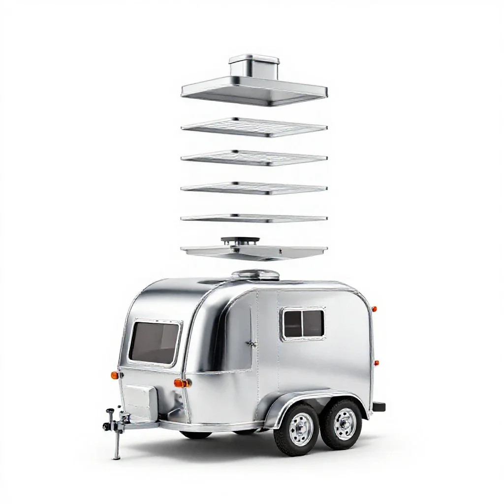 Tiny house on a trailer isolated on a white background