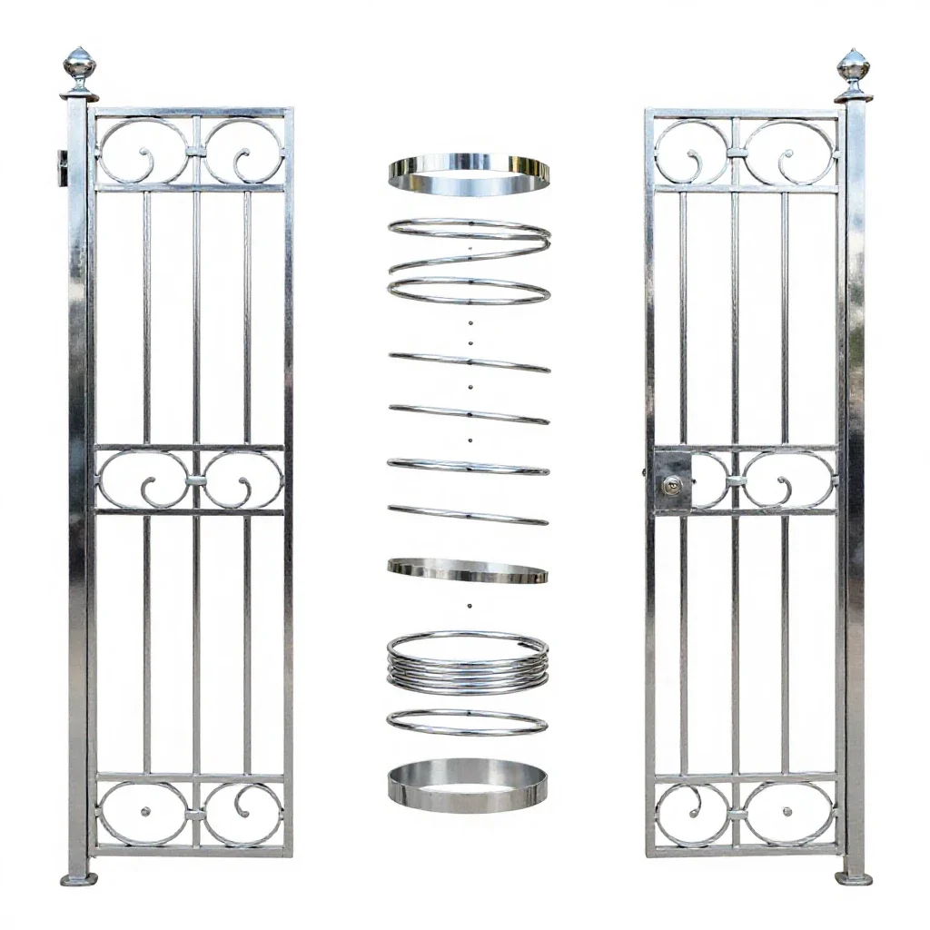Wrought iron gate isolated on a white background