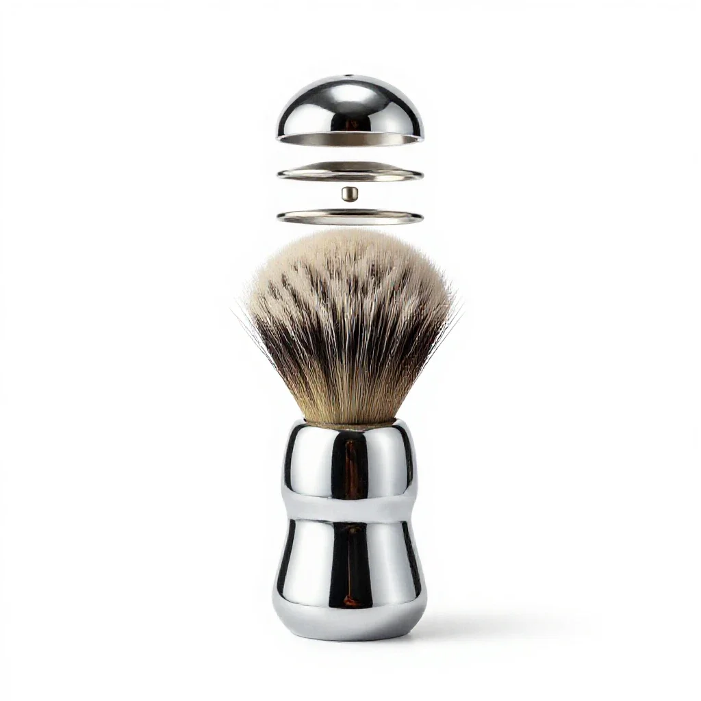 Badger shaving brush isolated on a white background