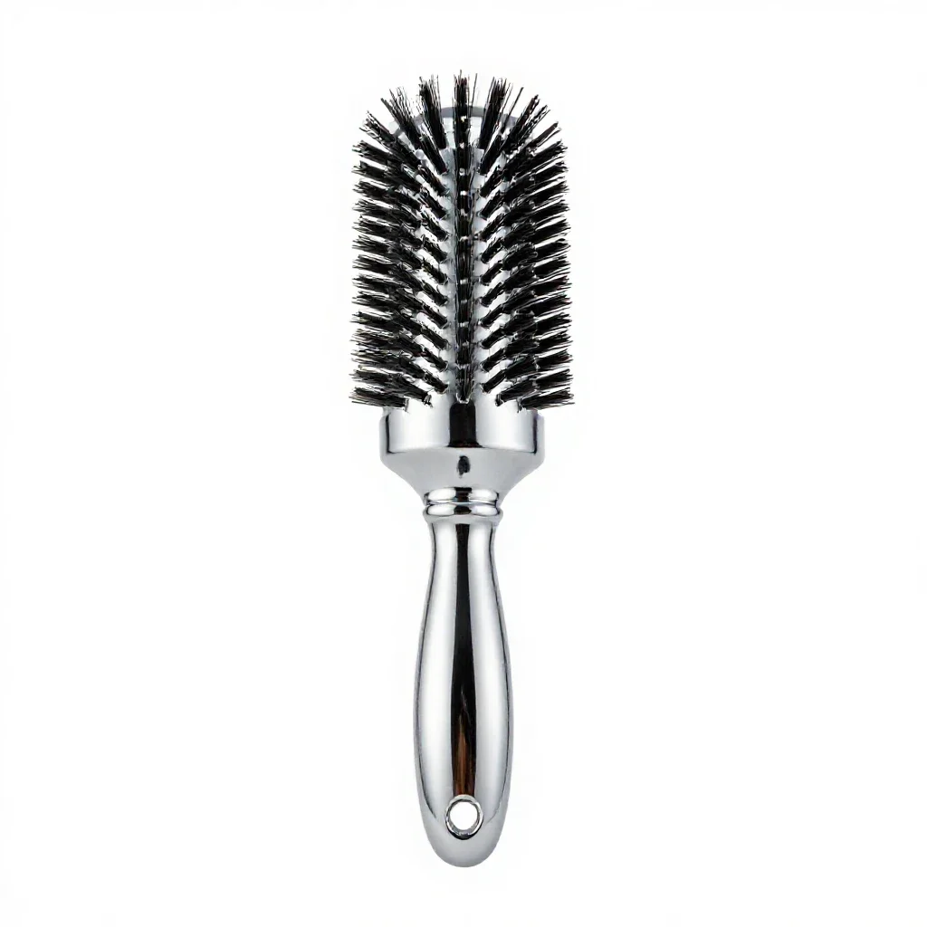 Boar bristle hairbrush isolated on a white background