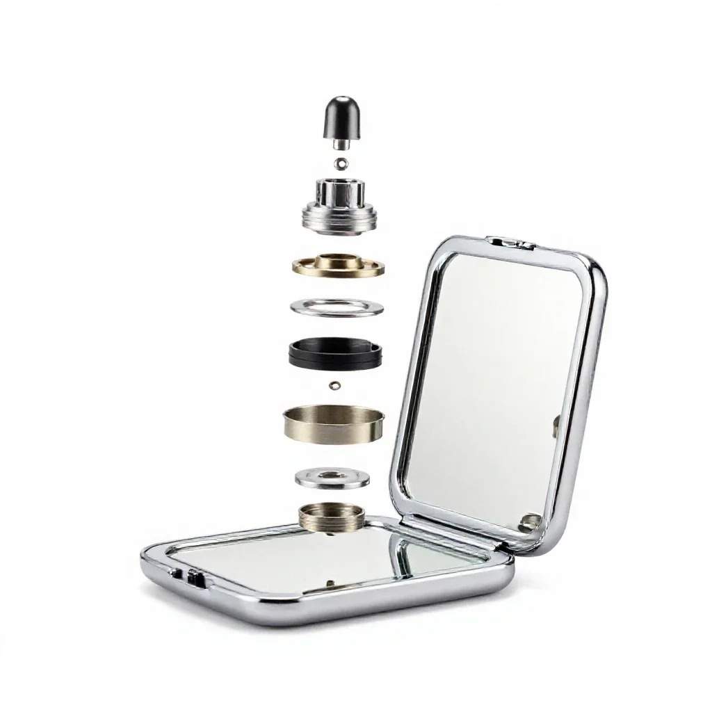 Compact mirror open isolated on a white background