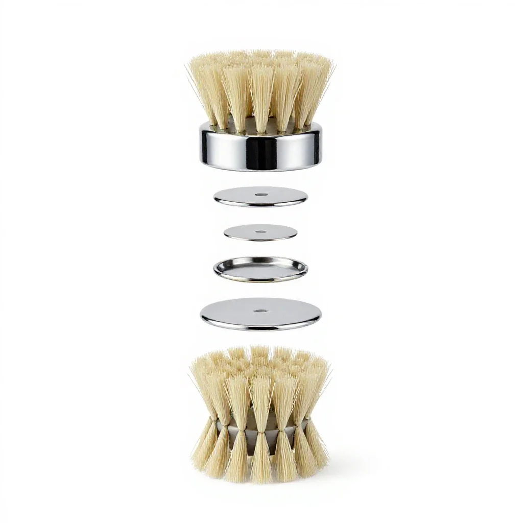 Natural bristle body brush isolated on a white background