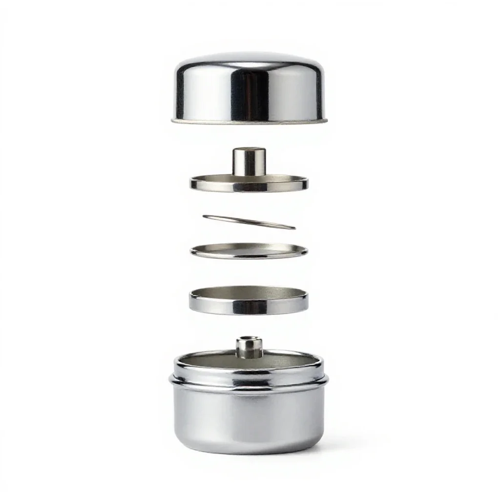 Solid perfume tin isolated on a white background