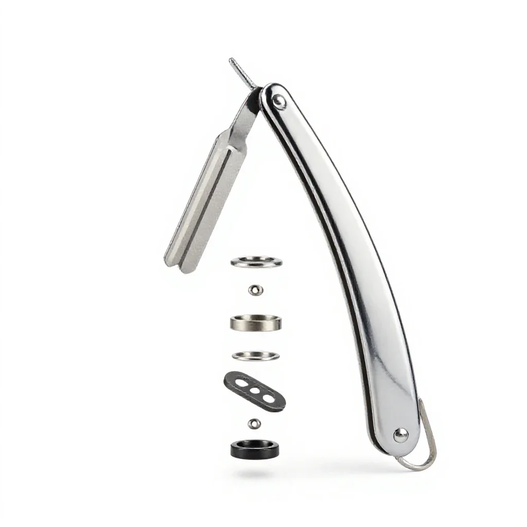 Straight razor open isolated on a white background