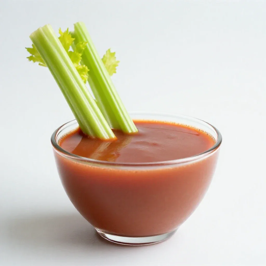 Bloody mary with a celery stalk isolated on a white background