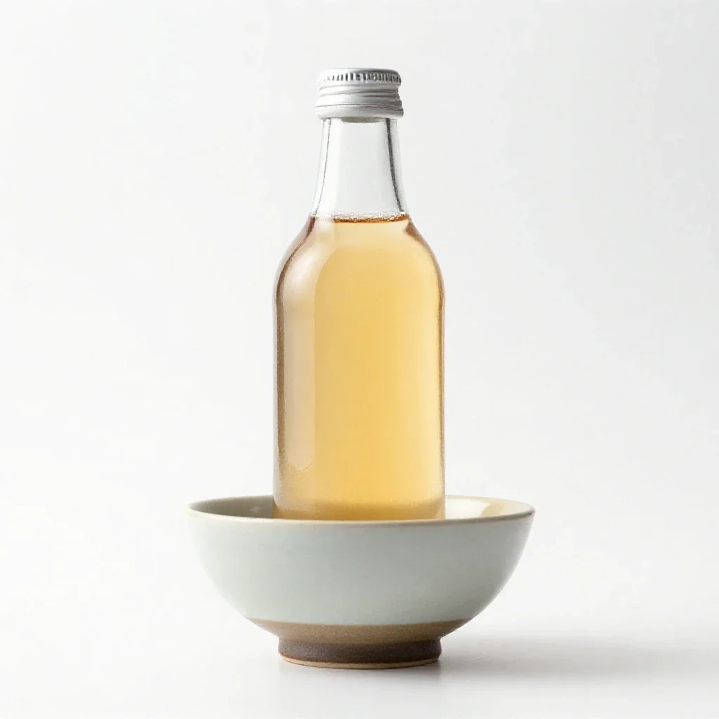 Bottle of kombucha isolated on a white background