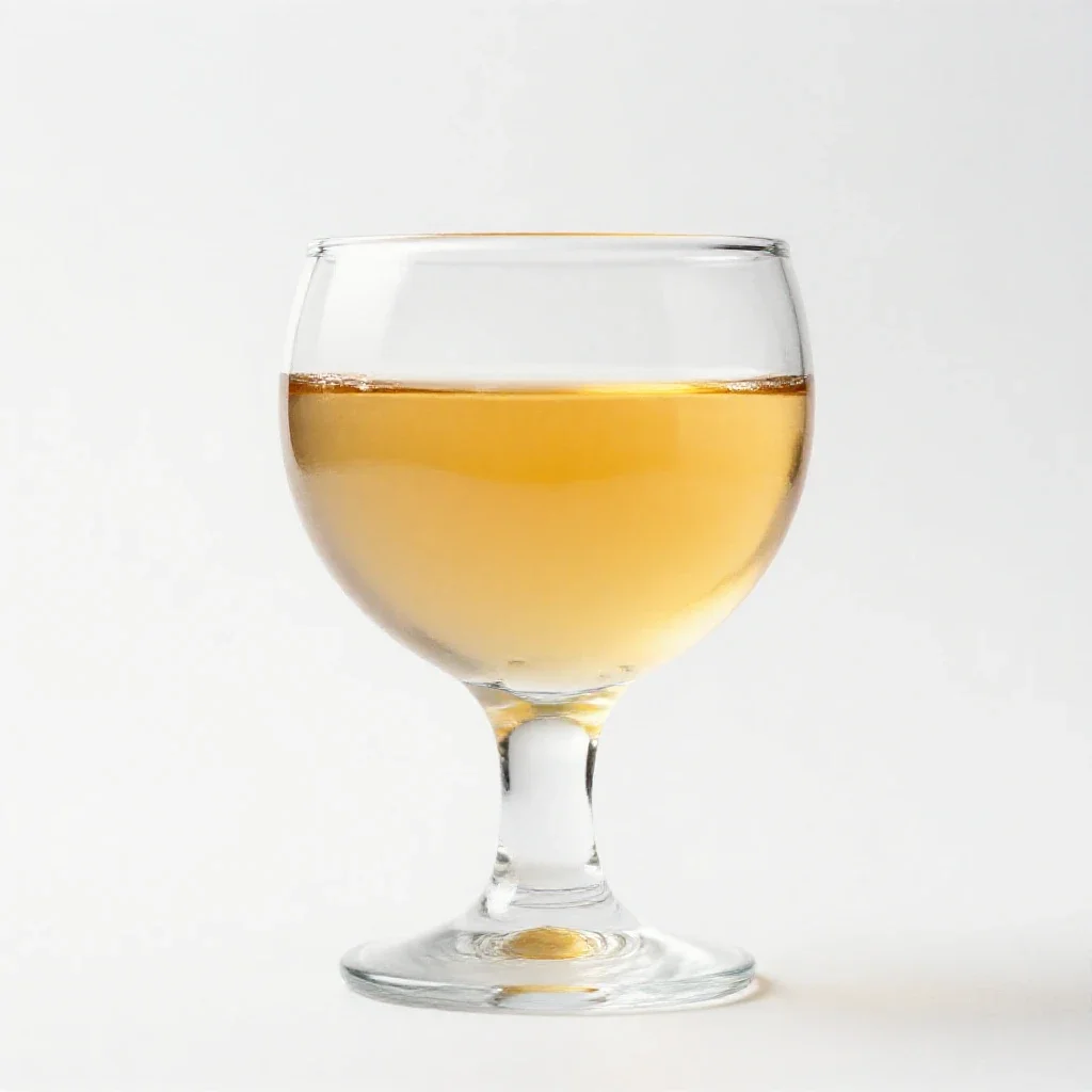 Glass of natural orange wine isolated on a white background