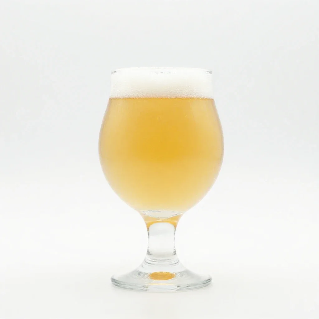 Hazy pale ale in a tulip glass isolated on a white background
