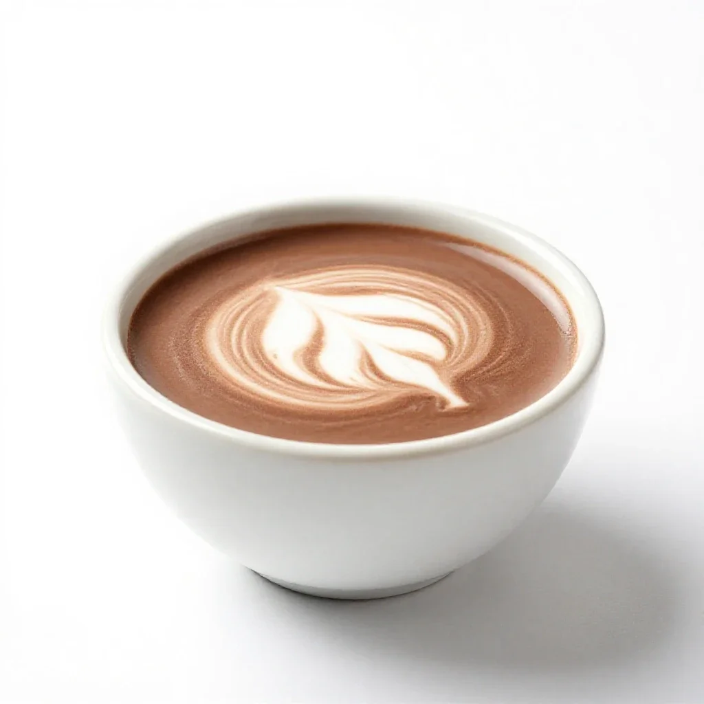 Hot chocolate with cream isolated on a white background
