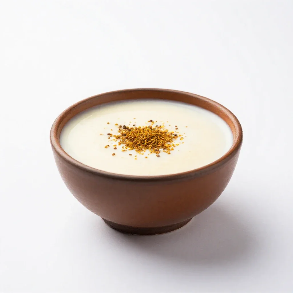 Lassi with cardamom isolated on a white background