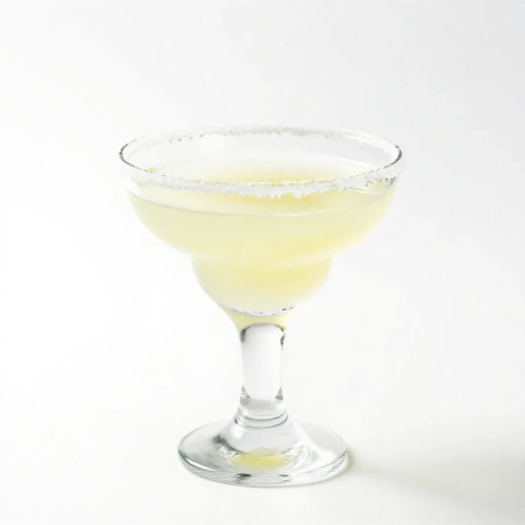 Margarita with a salt rim isolated on a white background