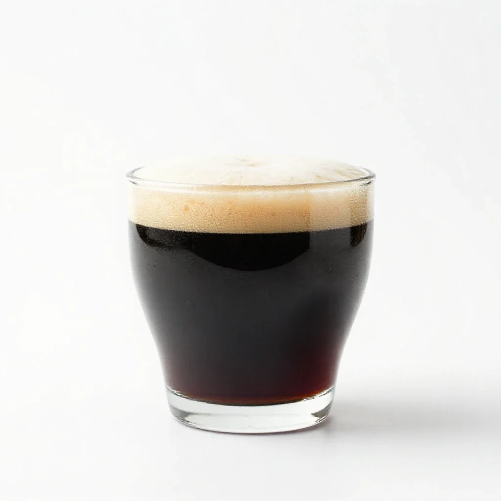 Pint of stout settling isolated on a white background