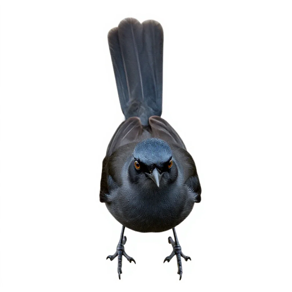 Lyrebird with its tail arched isolated on a white background