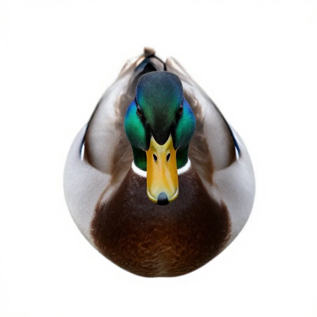 Mallard duck isolated on a white background