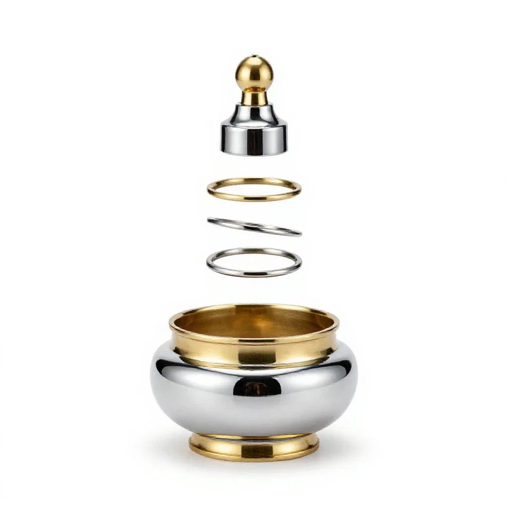 Brass incense burner isolated on a white background