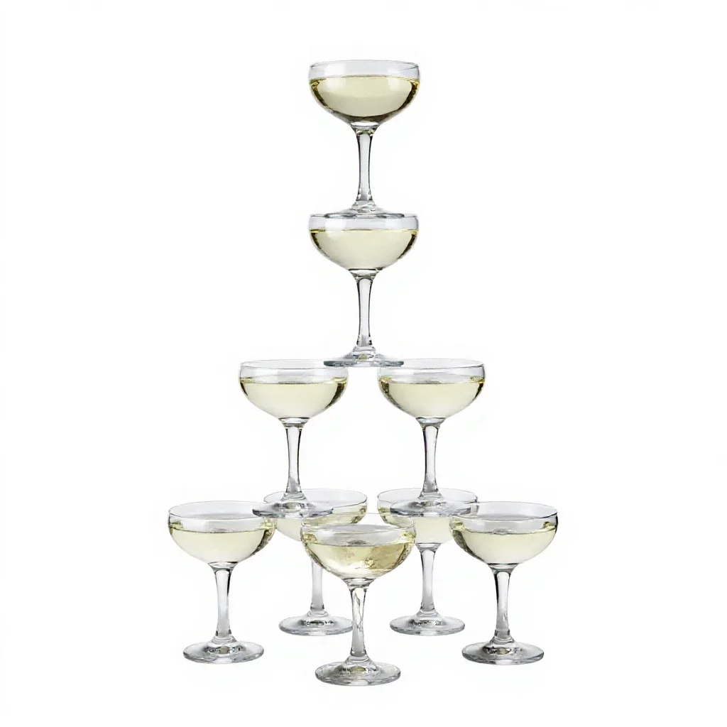 Champagne tower isolated on a white background