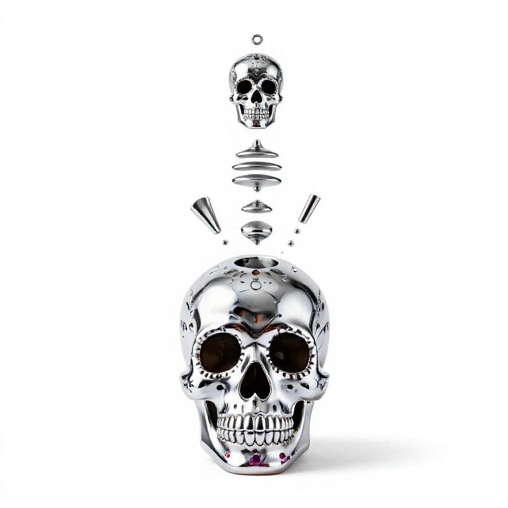 Day of the dead sugar skull isolated on a white background