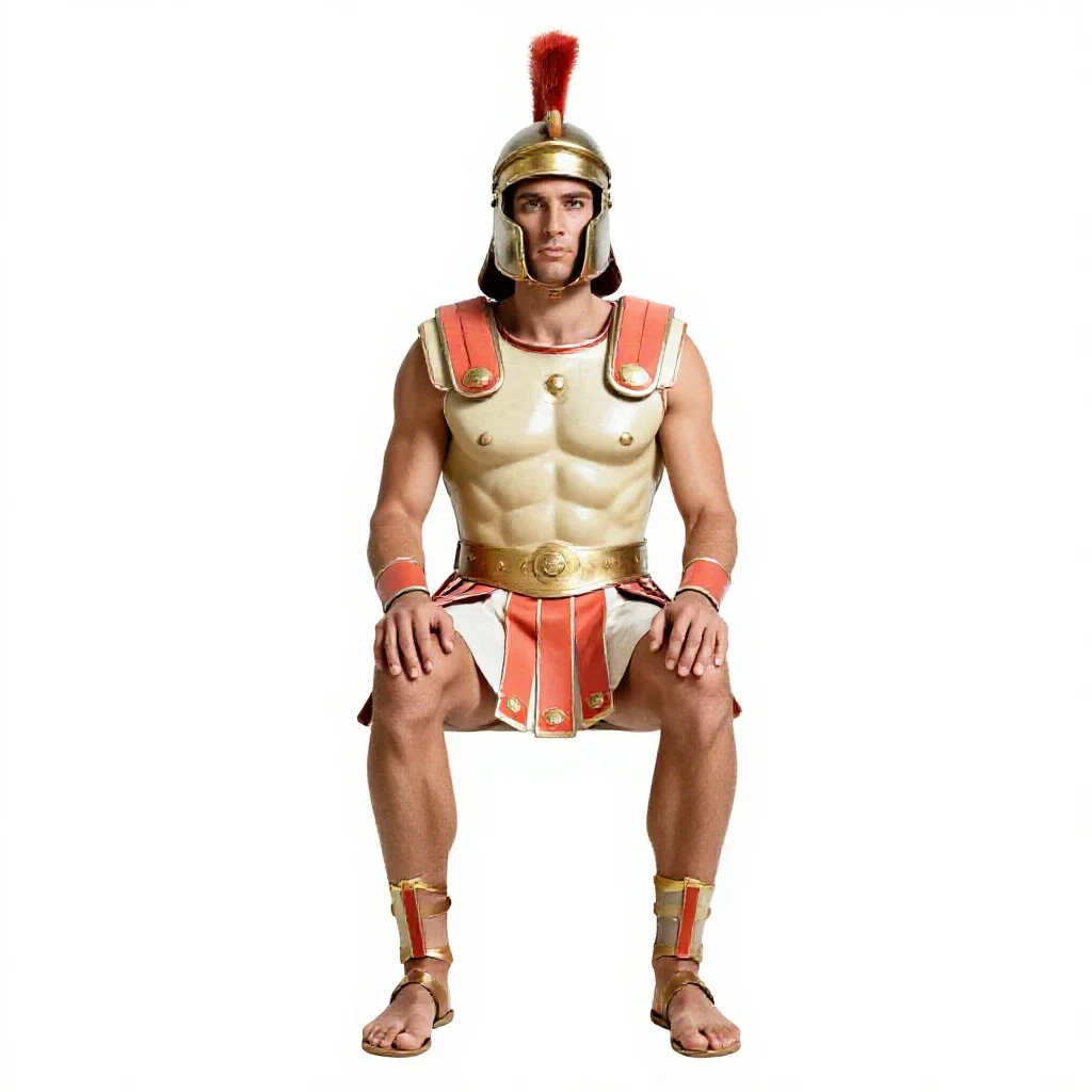 Greek hoplite isolated on a white background