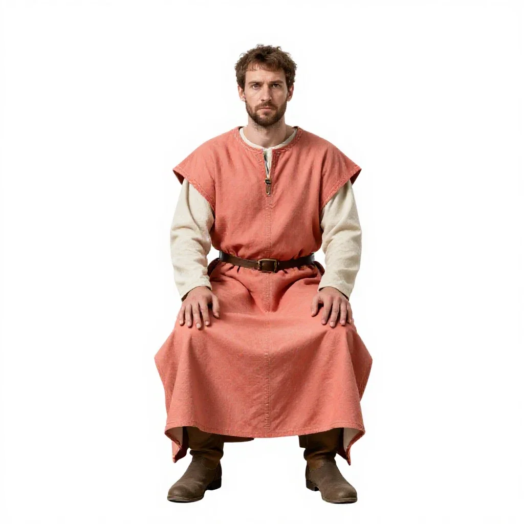 Medieval stonemason isolated on a white background
