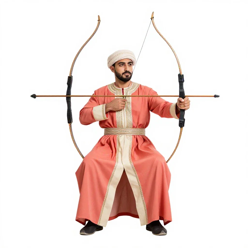 Persian archer isolated on a white background