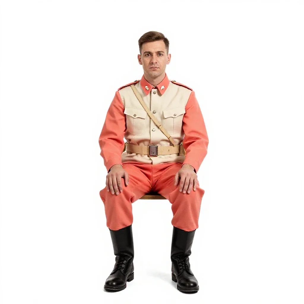 Wartime radio operator isolated on a white background