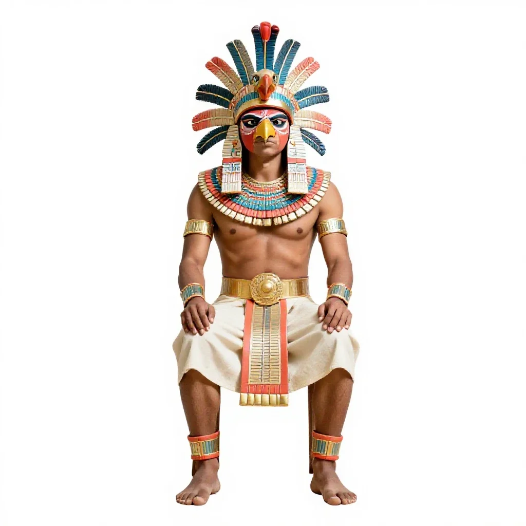 Aztec eagle warrior isolated on a white background