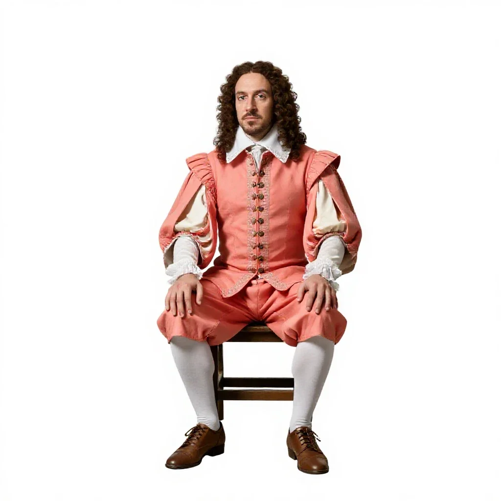 Elizabethan playwright isolated on a white background