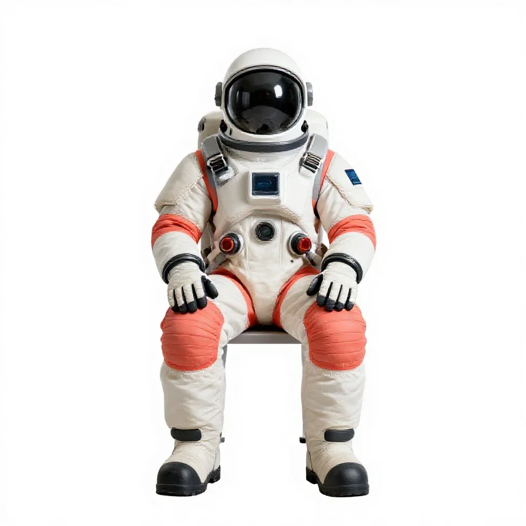 Asteroid miner in a hardsuit isolated on a white background