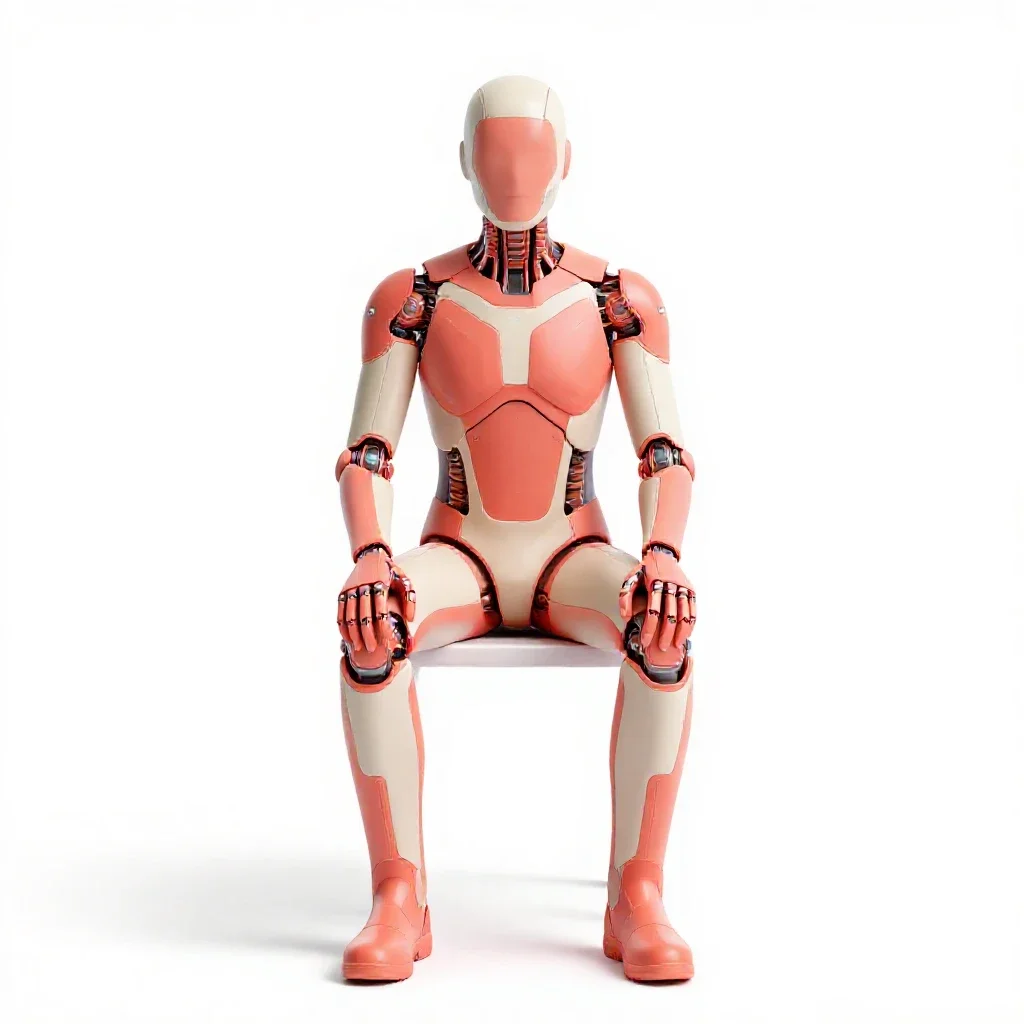 Bio-hacker with glowing implants isolated on a white background