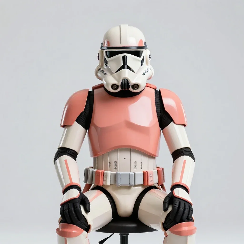 Clone trooper without a helmet isolated on a white background
