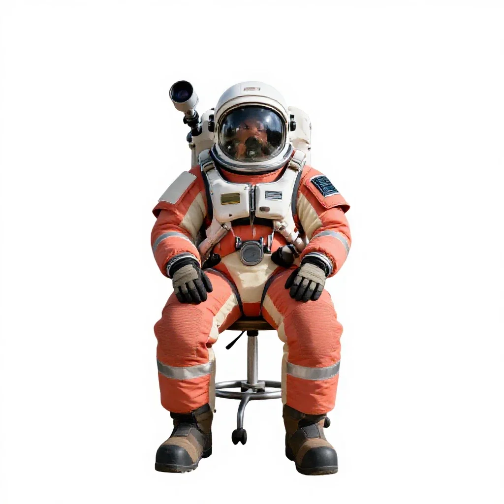 Deep space surveyor with a scanner isolated on a white background