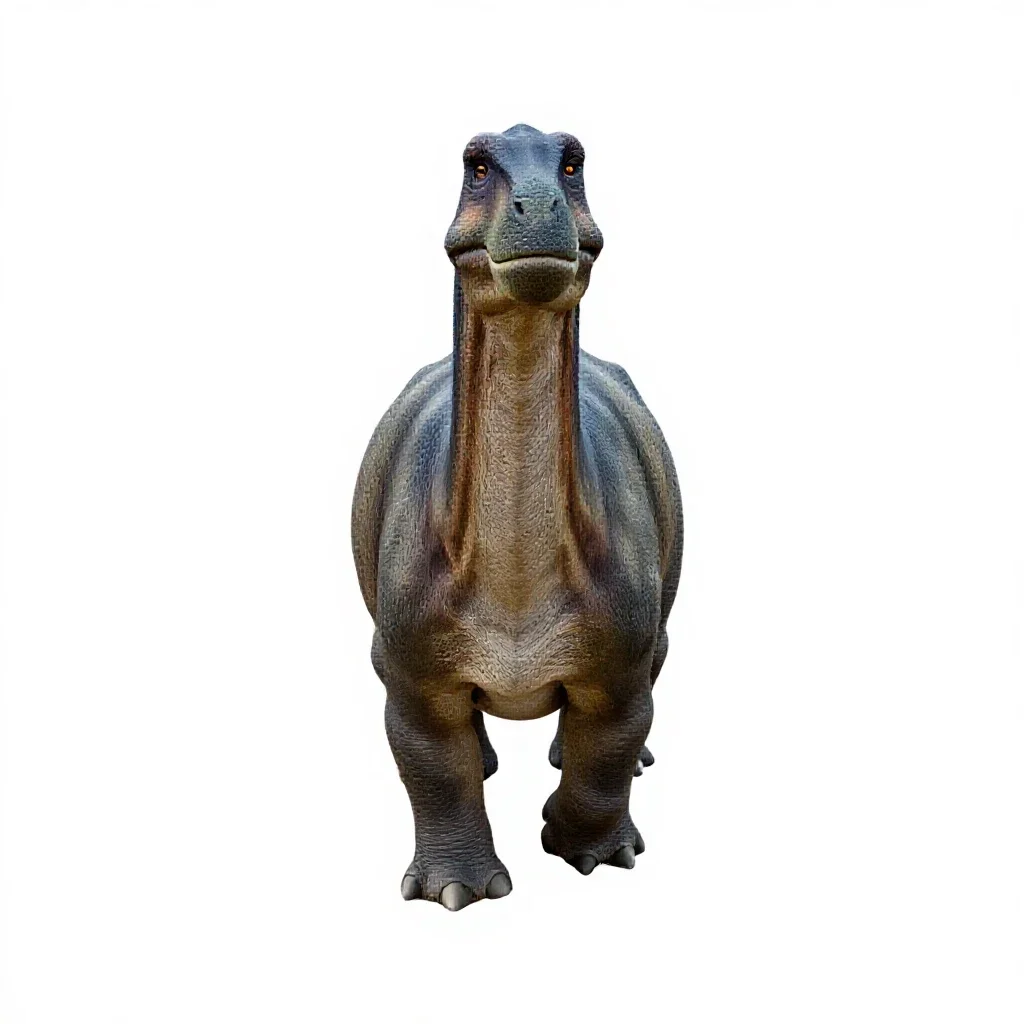 Brachiosaurus reaching upward isolated on a white background