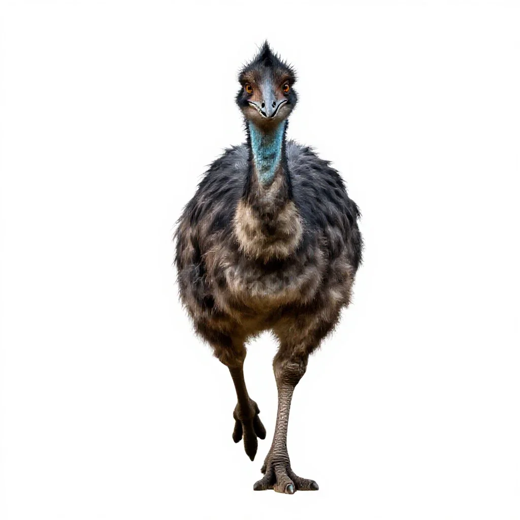 Gallimimus running isolated on a white background