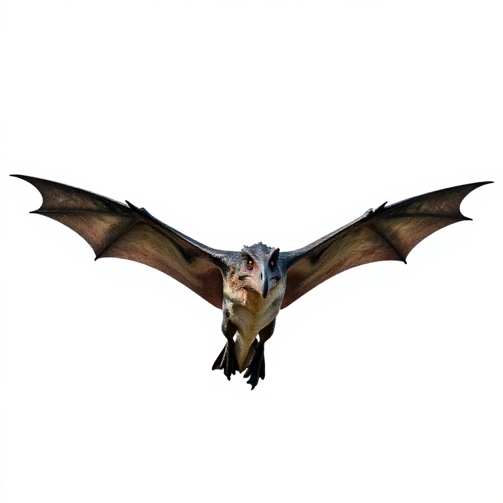 Pteranodon gliding isolated on a white background