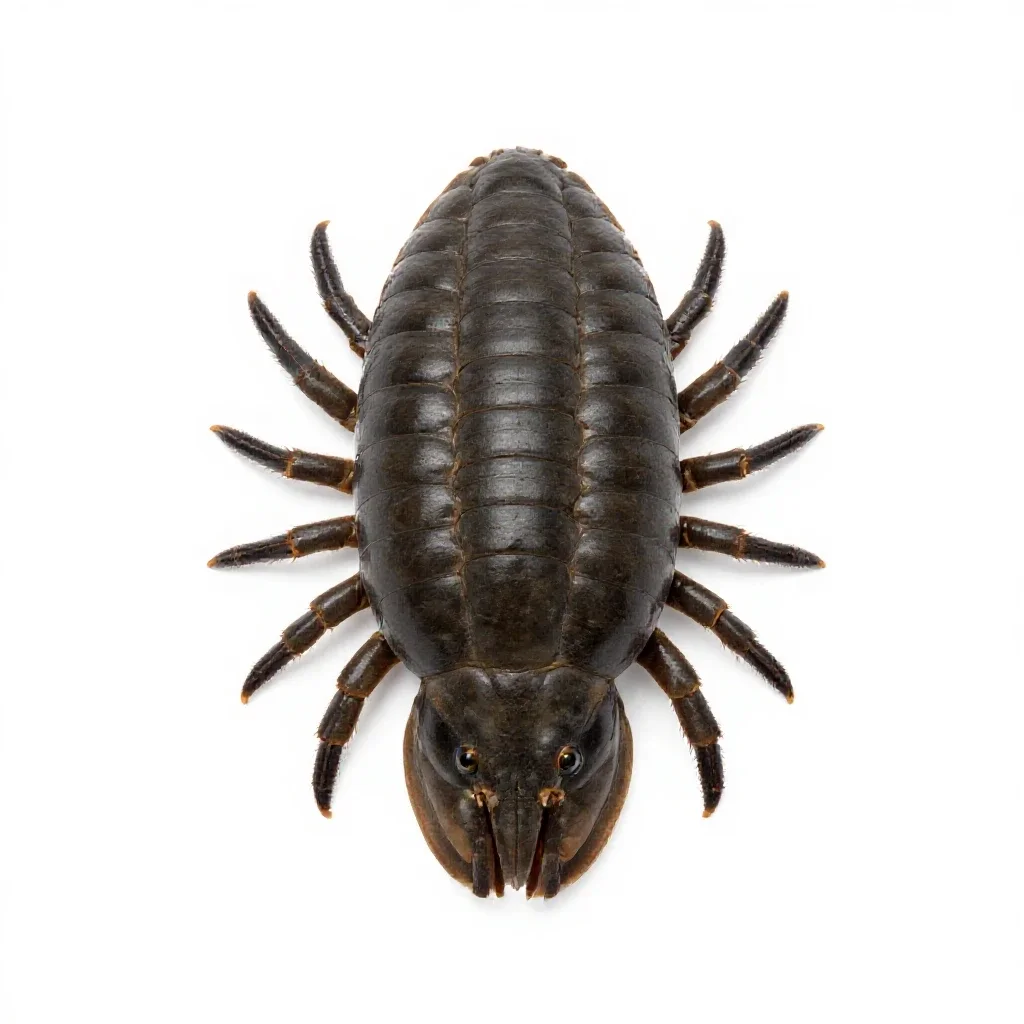 Trilobite on the seafloor isolated on a white background