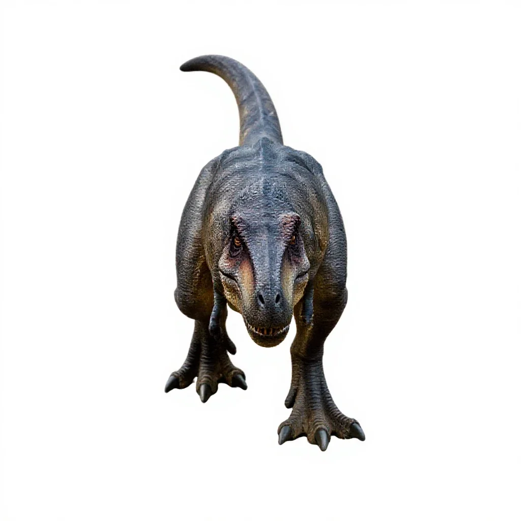 Velociraptor with feathers isolated on a white background