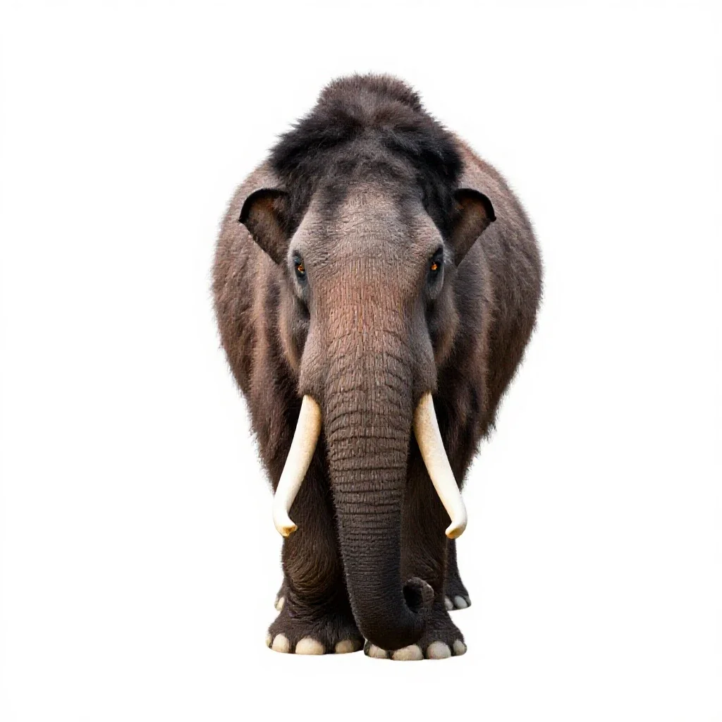 Woolly mammoth isolated on a white background