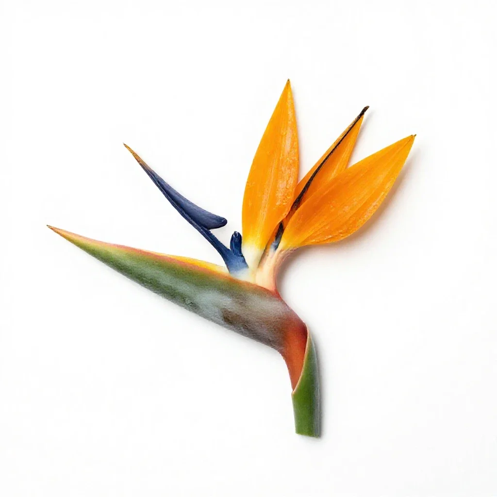 Bird of paradise flower isolated on a white background