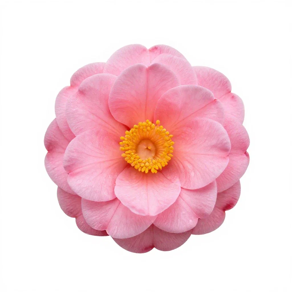 Camellia bloom isolated on a white background