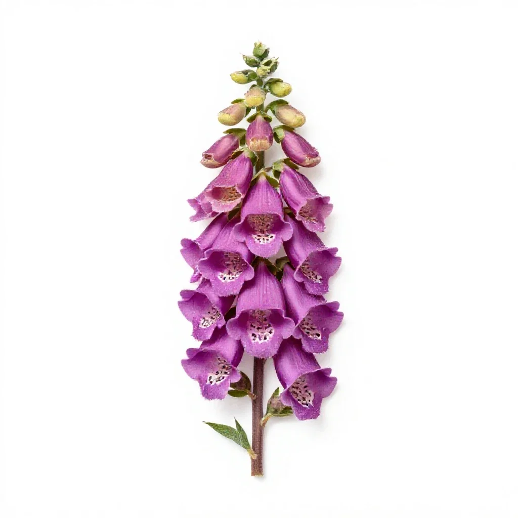 Foxglove spire isolated on a white background