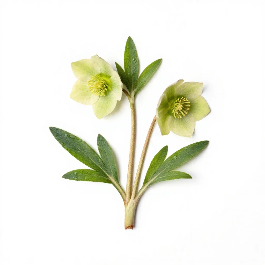 Hellebore nodding isolated on a white background