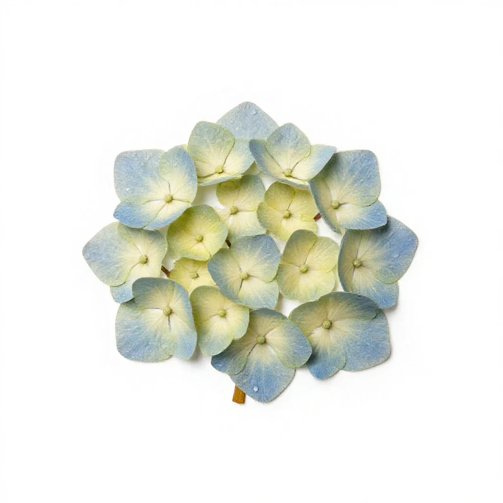 Hydrangea head isolated on a white background