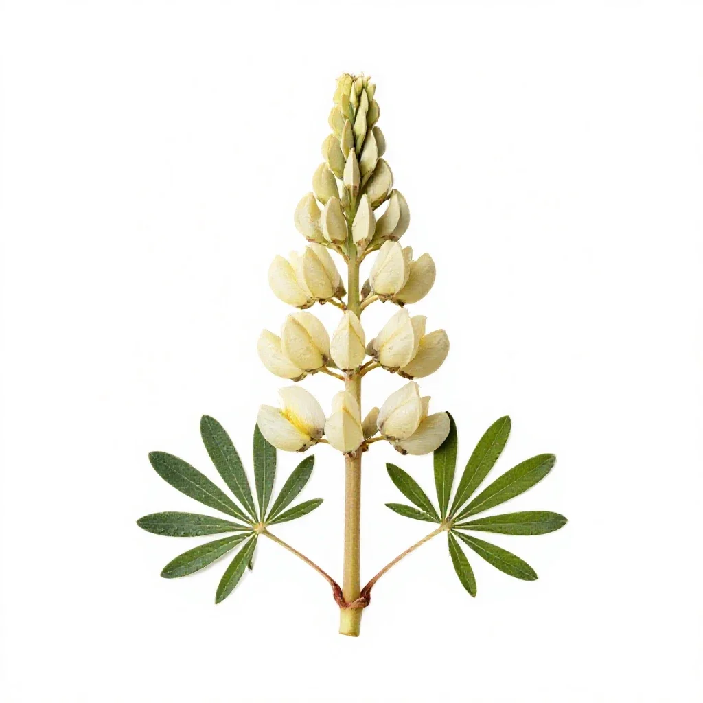 Lupin spike isolated on a white background