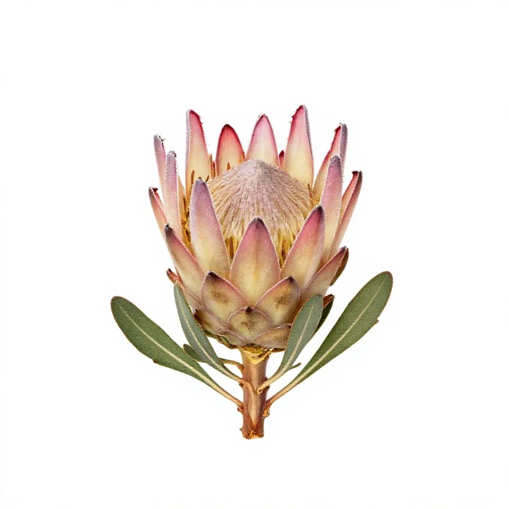Protea bloom isolated on a white background