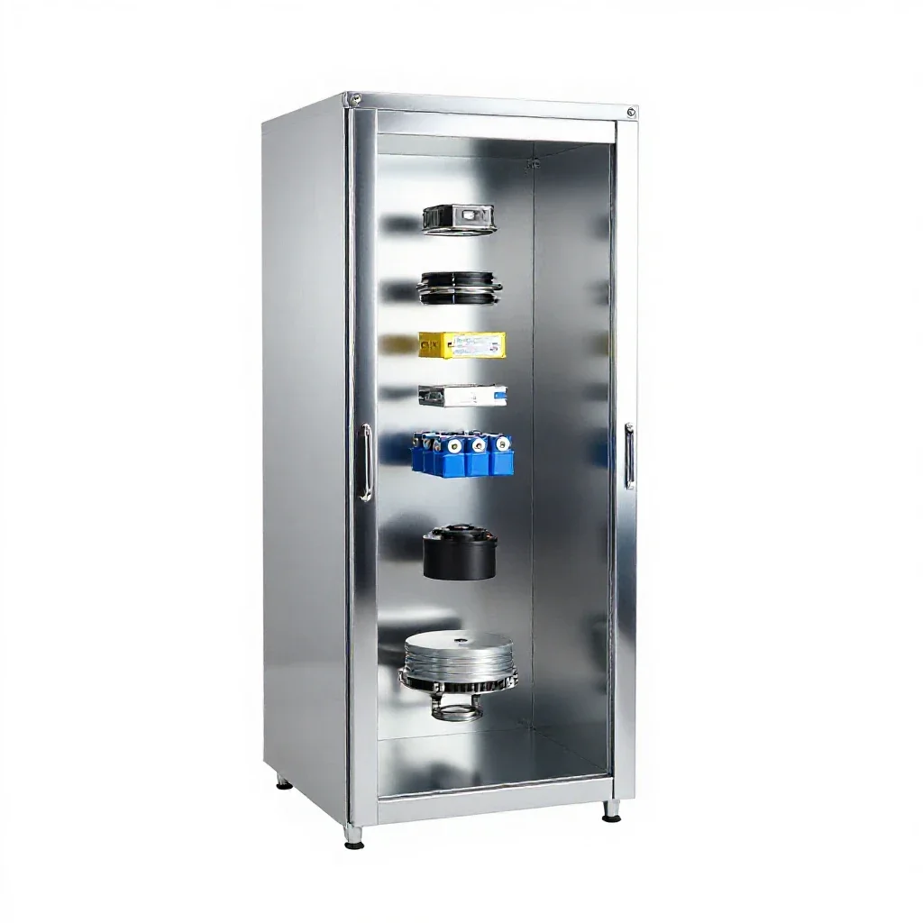 Battery storage cabinet isolated on a white background
